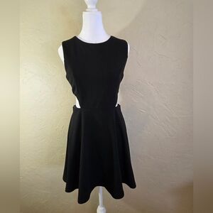 Lulus Black Cutout Dress M Sleeveless Flared Skirt